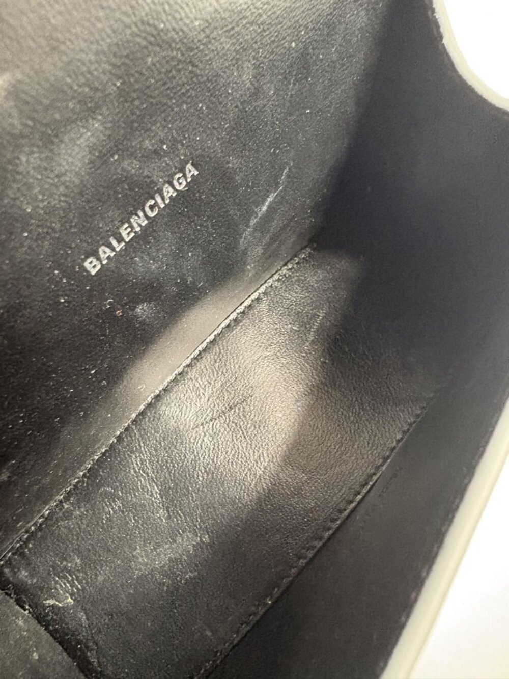 Balenciaga Hourglass XS Handbag Crocodile Embossed Rhinestone B in Silver - Picture 8 of 9